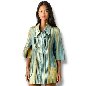 Noelle Pastel Green Iridescent Shirt Jacket L